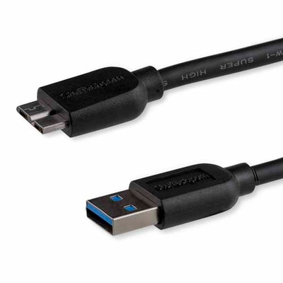StarTech USB 3.0 Micro-B スリムケーブル 50cm Type-A(オス)-マイクロB(オス)｜USB3AUB50CMS|USBケーブル|ケーブル/コネクタ/変換・延長アダプタ