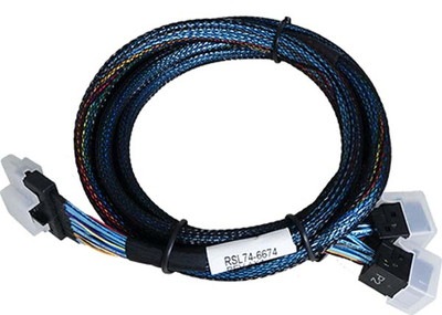 Areca SFF-8654 74P to 2x Mini SAS HD ケーブル 1m 92.5ohm｜26II-1C5443-1M00|サプライ/オプション品|インターフェース/拡張カード