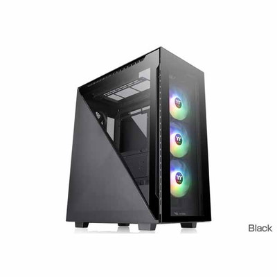 Thermaltake Divider 500 TG ARGB 組み合わせ可能な三角形のサイドパネル搭載 ミドルタワー型PCケース ブラック｜CA-1T4-00M1WN-01|ATX|PCケース