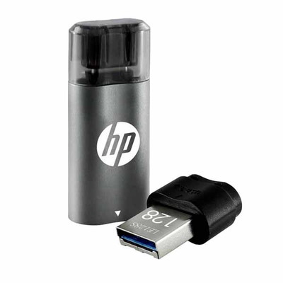 PNY HP x5600c USB 3.2 USB Type-A & Type-C 容量128GB デュアルコネクターUSBメモリ グレー｜HPFD5600C-128|120GB〜128GB|USBメ