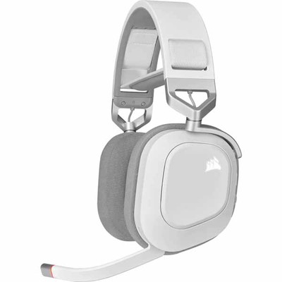Corsair HS80 RGB WIRELESS -White- 広範囲で使用可能なワイヤレス設計のゲーミングヘッドセット｜CA-9011236-AP|ヘッドセット|オーディオ/スピーカー/ヘッドホ
