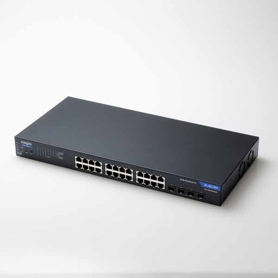 ELECOM レイヤー2 PoE Webスマートギガスイッチ RJ-45×24ポート/SFPスロット×4ポート/メタル(ブラック) スイッチングハブ｜EHB-SG2B24F-PL|ハブ/スイッチングハ