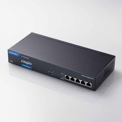 ELECOM 1000BASE-T対応PoEスイッチングハブ/EHB-UG2B-PLシリーズ/5ポート(冷却ファンレスモデル)｜EHB-UG2B05-PL|ハブ/スイッチングハブ|ネットワーク