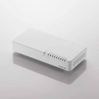 ELECOM 100BASE-TX対応 スイッチングハブ/EHC-FXXPNシリーズ/8ポート プラスチック(ホワイト)｜EHC-F08PN-JW|ハブ/スイッチングハブ|ネットワーク