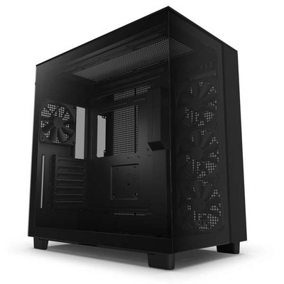 NZXT H9 Flow Black 2層構造ミドルタワーPCケース ブラック｜CM-H91FB-01|ATX|PCケース