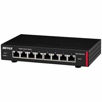 バッファロー 法人向け レイヤー2 Giga スマートスイッチ｜BS-GS2108|ハブ/スイッチングハブ|ネットワーク