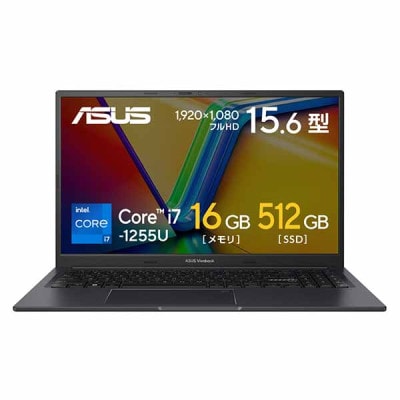 ASUS Vivobook 15X K3504ZA NB/インディーブラック/15.6型ワイドTFTカラー液晶、1920x1080/インテル Core i7-1255U/16GB/インテル Iris 