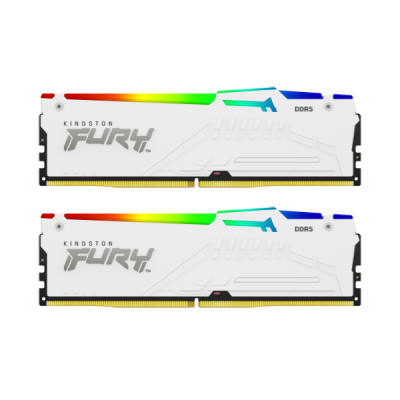 Kingston FURY Beast White RGB XMP 64GB(32GBx2) DDR5 5200MHz(PC5-41600) CL40 DIMM｜KF552C40BWAK2-64|デス