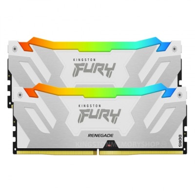 Kingston 64GB(32GBx2) DDR5 6000MT/s (PC5-48000) CL32 DIMM FURY Renegade RGB White XMP ホワイト｜KF560C32R