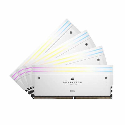 Corsair 64GB(16GBx4) DDR5 6400MT/s (PC5-51200) CL32 UDIMM XMP 3.0 DOMINATOR TITANIUM ホワイト RGB LED 1.