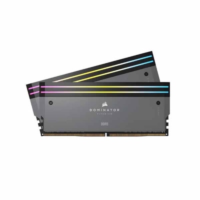 Corsair 64GB(32GBx2) DDR5 6000MT/s (PC5-48000) CL30 UDIMM AMD EXPO DOMINATOR TITANIUM グレー RGB LED 1.