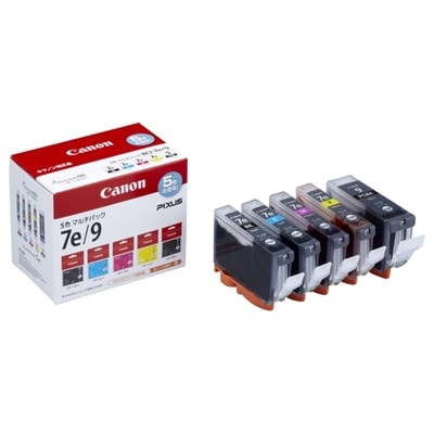 CANON インクタンク BCI-7e 4色(BK/C/M/Y)+BCI-9BK マルチパック 各色1個(計5個)セット｜1018B003|サプライ/オプション品|プリンタ | スキャナ