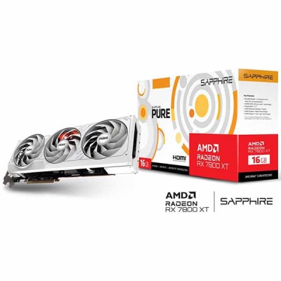 【アウトレット特価・新品】Sapphire SAPPHIRE PURE Radeon RX 7800 XT GAMING OC 16GB GDDR6 オーバークロック仕様のグラフィックボード ホワイト