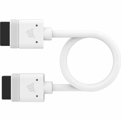 Corsair iCUE LINK Cable, 2x 200mm with Straight connectors, White iCUE LINK対応デバイスを接続するストレートケーブル ホワイト