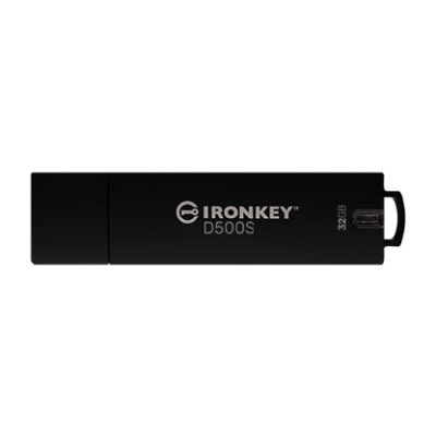 Kingston 32GB IronKey D500S FIPS 140-3 Lvl 3 (Pending) AES-256 暗号化USBフラッシュドライブ｜IKD500S/32GB|暗号化セキュリテ