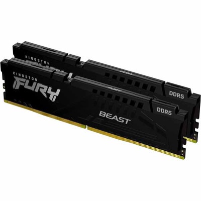 Kingston 64GB(32GBx2) DDR5 6000MT/s CL40 DIMM FURY Beast Black XMP ブラック｜KF560C40BBK2-64|デスクトップ用メモリ(D
