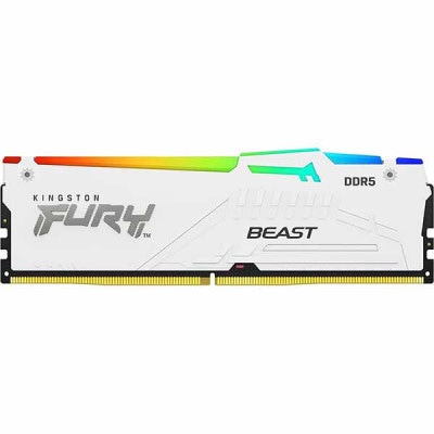 Kingston 32GB(32GBx1) DDR5 5600MT/s CL36 DIMM FURY Beast ホワイト RGB EXPO｜KF556C36BWEA-32|デスクトップ用メモリ(DI