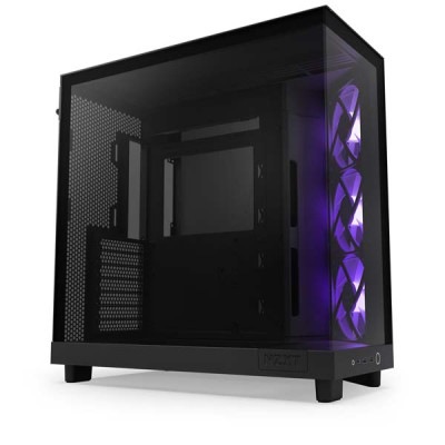 【アウトレット特価・新品】NZXT H6 Flow RGB Black アドレサブルRGBファン搭載 ピラーレスデザイン ミドルタワーケース ブラック｜CC-H61FB-R1|ATX|PCケース