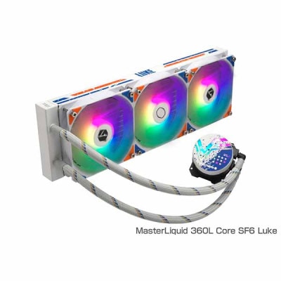 Cooler Master MasterLiquid 360L Core SF6 Luke SF6コラボモデルの水冷一体型CPUクーラー 120mm×3｜MLW-D36M-A17PZ-LK|水冷パーツ