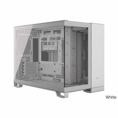 【アウトレット特価・新品】Corsair 2500X Tempered Glass mATX Mid-Tower White ピラーレスデザインのミニタワー型PCケース ホワイト｜CC-9011266