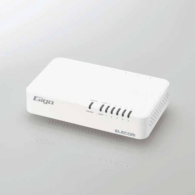 ELECOM Giga対応5ポートスイッチ(プラ筐体/電源内蔵)/EHC-G05PN4-Jシリーズ/5ポート:ホワイト｜EHC-G05PN4-JW|ハブ/スイッチングハブ|ネットワーク