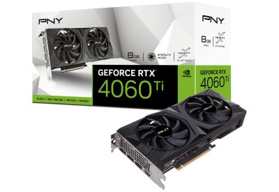 【アウトレット特価・新品】PNY GeForce RTX 4060 Ti 8GB VERTO STANDARD DUAL FAN アルミバックプレートのデュアルファンクーラー装備 グラフィックボード｜