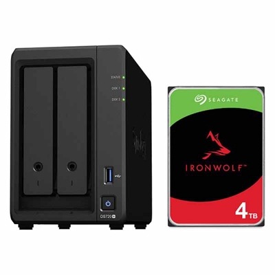 Synology NAS安心パックPro DS720+(RAID1 実行4TB 3年平日オンサイト保証)｜DS720+4TBSW23Y8/D|3.5インチSATA用 ハードディスク ケース|NAS｜ハ
