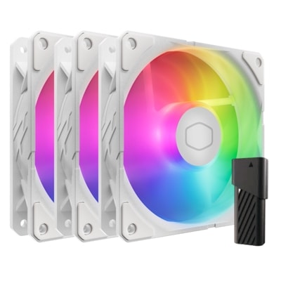 Cooler Master SickleFlow Edge 120 ARGB White Edition 3-Pack Fan Kit ファンキット ホワイト｜MFX-B2DW-253P2-R2|白い