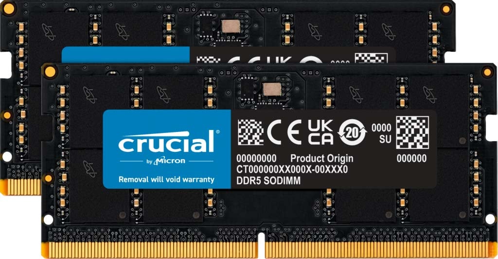 SO-DIMM 96GB 48GB 2枚組 DDR5-5600 crucial Crucial 128GB Kit (2x64GB) DDR5-5600 SODIMM CL46 (16Gbit
