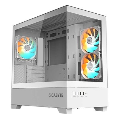 GIGABYTE C201 PANORAMIC ICE ピラーレスデザインのPCケース ホワイト｜C201PI|ゲーミング向けPCケース|ゲーミング｜eスポーツ