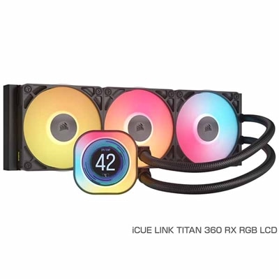 【アウトレット特価・新品】Corsair iCUE LINK TITAN 360 RX RGB LCD 「iCUE LINK」対応 水冷一体型CPUクーラー 120mmファン×3｜CW-9061023