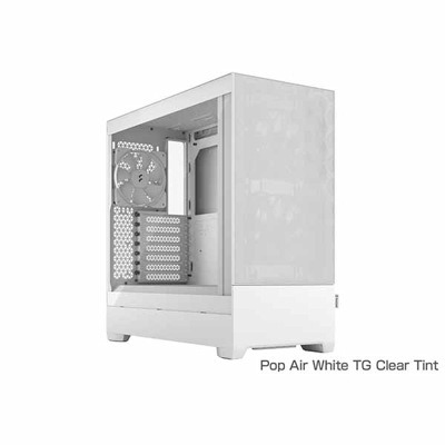 【アウトレット特価・新品】Fractal Design Pop Air White TG Clear Tint 強化ガラスサイドパネル搭載 ミドルタワー型PCケース ホワイト｜FD-C-POA1A-0