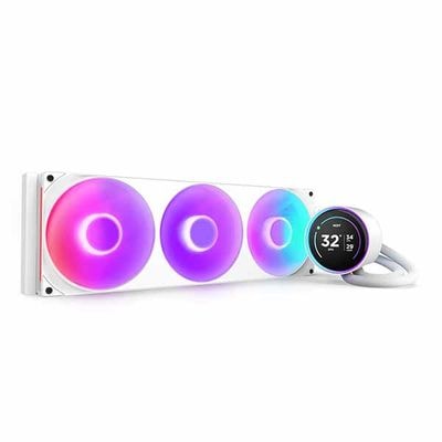 NZXT Kraken Elite 420 RGB V2 (White) IPS LCDディスプレイおよび静圧ファン搭載420mm 簡易水冷CPUクーラー ホワイト｜RL-KR42E-W2|CPUクー