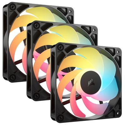 Corsair RS120-R ARGB Triple Reverse Fans 120mm PCケースファン 3個パック ブラック｜CO-9050196-WW|ケースファン|クーラー/ヒートシンク/