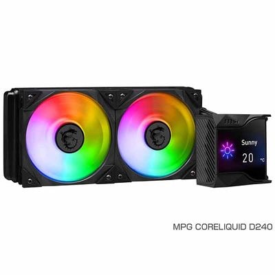 【アウトレット特価・新品】MSI MPG CORELIQUID D240 水冷一体型CPUクーラー 120mmARGBファン×2｜MPG CORELIQUID D240|CPUクーラー|クーラー/ヒー