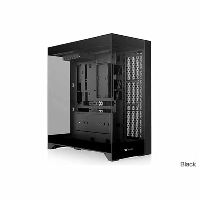 【アウトレット特価・新品】Thermaltake CTE E550 TG Black 3面強化ガラスパネルのピラーレスデザイン ミドルタワー型PCケース ブラック｜CA-1Z8-00M1WN-00|E