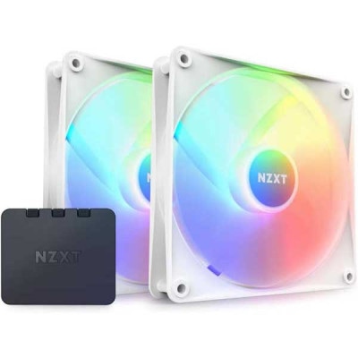 【アウトレット特価・新品】NZXT F140 RGB CORE TWIN PACK & RGB Lighting Controller [White] F RGB Coreファンx2 と LEDコント