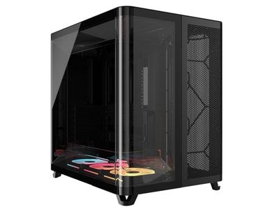 Corsair AIR 5400 LX-R LINK Tempered Glass  ミドルタワー型PCケース ブラック｜CC-9011320-WW|Extended ATX|PCケース