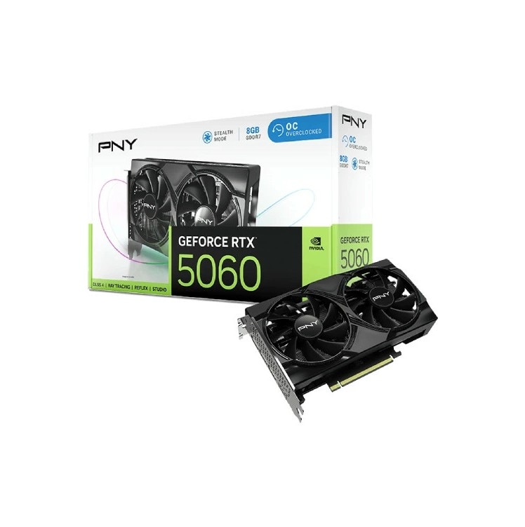 PNY GeFORCE RTX 5060 8GB Overclocked Dualfan 2スロット占有 GeForce