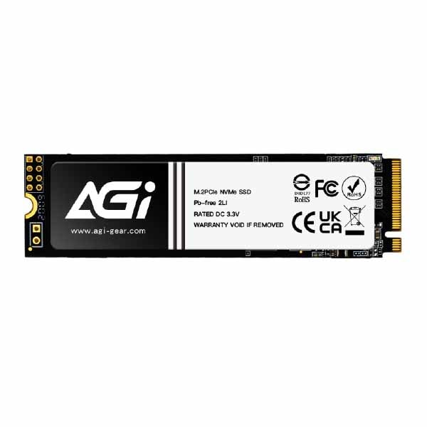 AGI AI298 容量1TB M.2(2280) 3D NAND 3.5mm Gen3 x4 NVMe SSD 3200MB