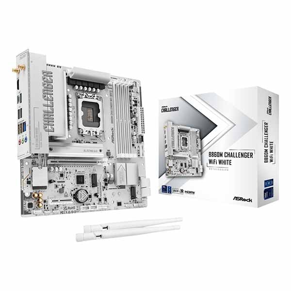 ASRock B860M Challenger WiFi White オールホワイトデザイン microATX ASRock B860M Challenger WiFi White オールホワイトデザイン microATX
