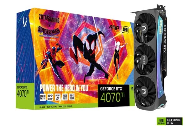 ZOTAC GAMING GeForce RTX 4070 Ti AMP AIRO SPIDER-MAN: Across the