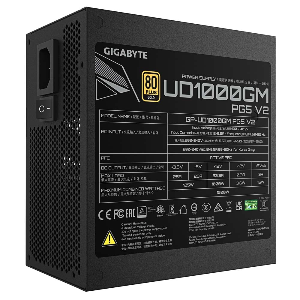 GIGABYTE UD1000GM PG5 V2 ATX規格電源ユニット 1000W｜GP-UD1000GM