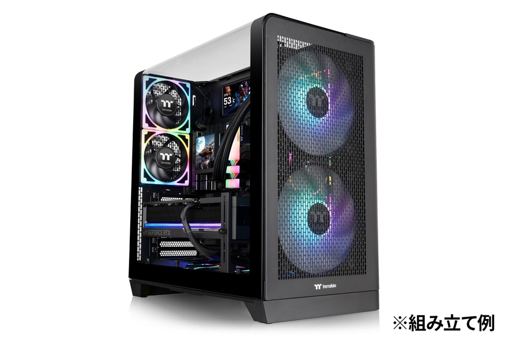 Thermaltake View 390 Air Black 120mmファン 2基搭載 湾曲強化