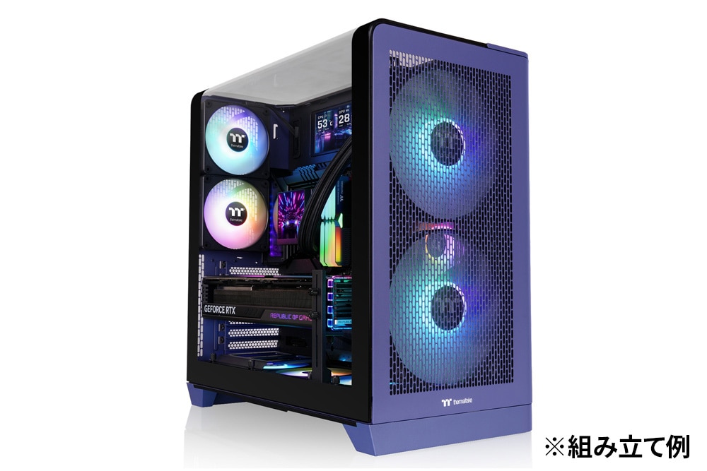 Thermaltake View 390 Air Future Dusk 120mmファン 2基搭載 湾曲強化