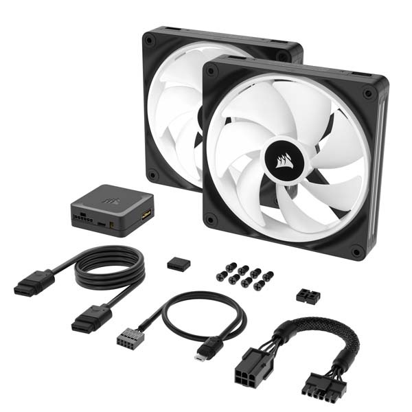 PC用ファン・クーラー Corsair QX140 RGB STARTER KIT Corsair iCUE LINK QX140 RGB Dual 140mm PWM Fan Starter Kit with