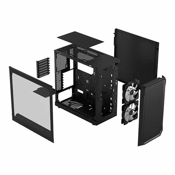 Fractal Design Focus 2 RGB Black TG Clear Tint 2基のARGBファン搭載