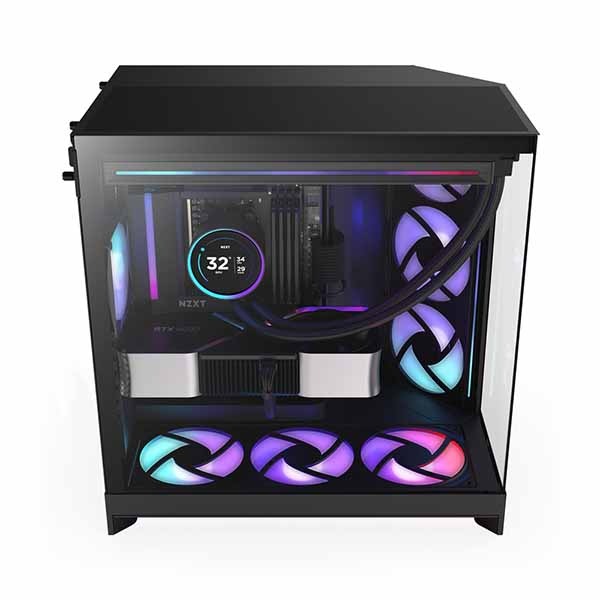 NZXT H9 Flow RGB (2025) - Black 大型デュアルチャンバー構造