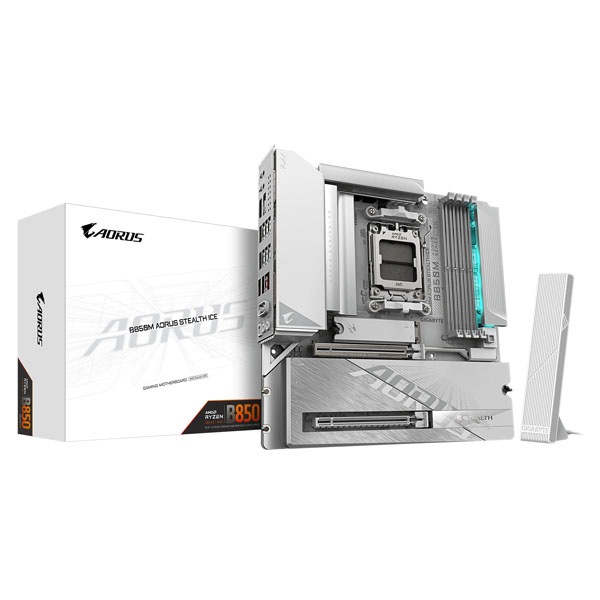 GIGABYTE B850M AORUS STEALTH ICE Micro-ATXマザーボード ホワイト