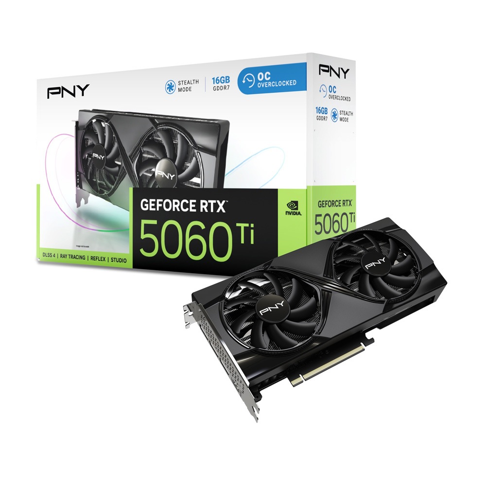 PNY GeFORCE RTX 5060 Ti 16GB Overclocked Dualfan